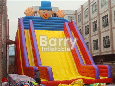 Hot Sale Cartoon Inflatable Slide, Factory Price Inflatable Clown Head Slide BY-DS-042